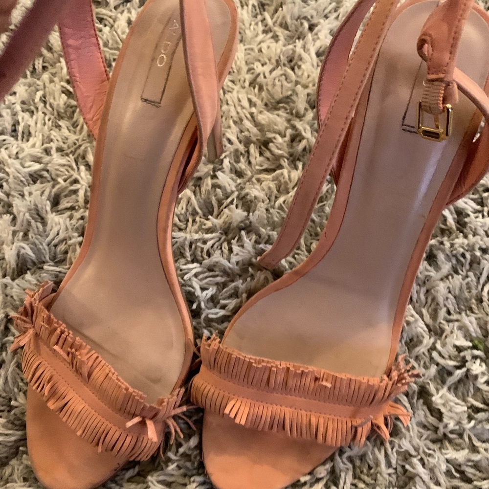 Peach summer heels